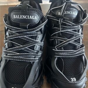 Balenciaga Black & White Layered Track Sneakers